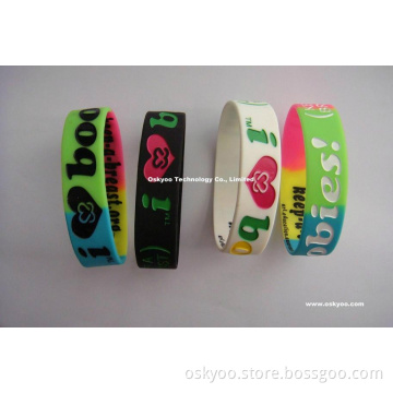 2014 Silicone Camouflage I Love Cancer Breast Boobies Bracelets